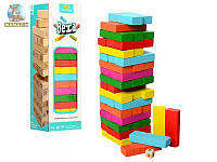 Настольная игра Дженга с цифрами и кубиками Разноцветная с кубикаим