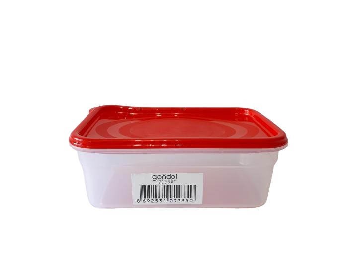 Пластиковий контейнер для харчових продуктів з кришкою Gondol G235 Судок харчовий 18,5*12 cm H 7 cm 1,1 л