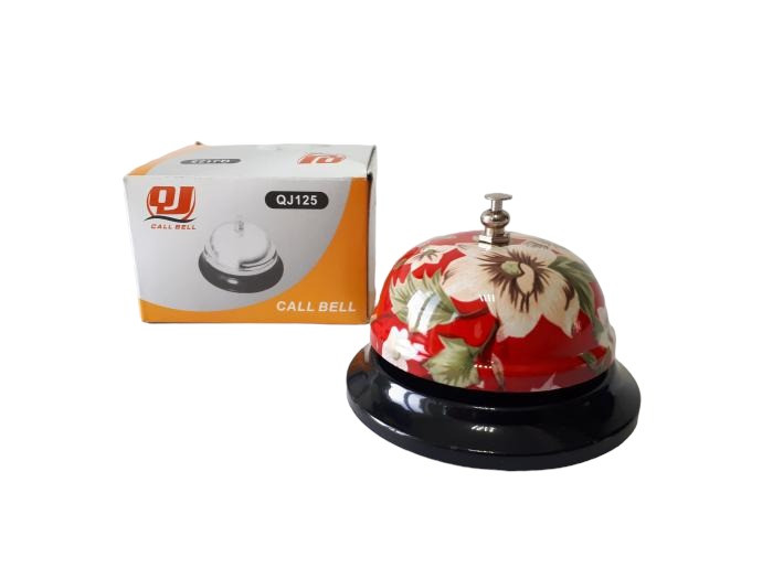 Дзвінок для офіціанта ресепшн та готелів настільний Дзвінок металевий кольоровий D 8,5 cm H 4,5 cm