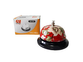 Дзвінок для офіціанта ресепшн та готелів настільний Дзвінок металевий кольоровий D 8,5 cm H 4,5 cm