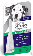 Срібний Захист для собак 20-30 кг Silver Defence краплі на холку від бліх, кліщів, 1 піпетка