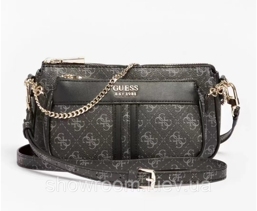 Жіноча сумочка з органайзером на плече Guess (1211) сіра, фото 1