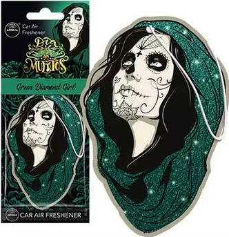 Автомобільний ароматизатор Aroma Car Dia De Los Muertos, Green Diamond Girl