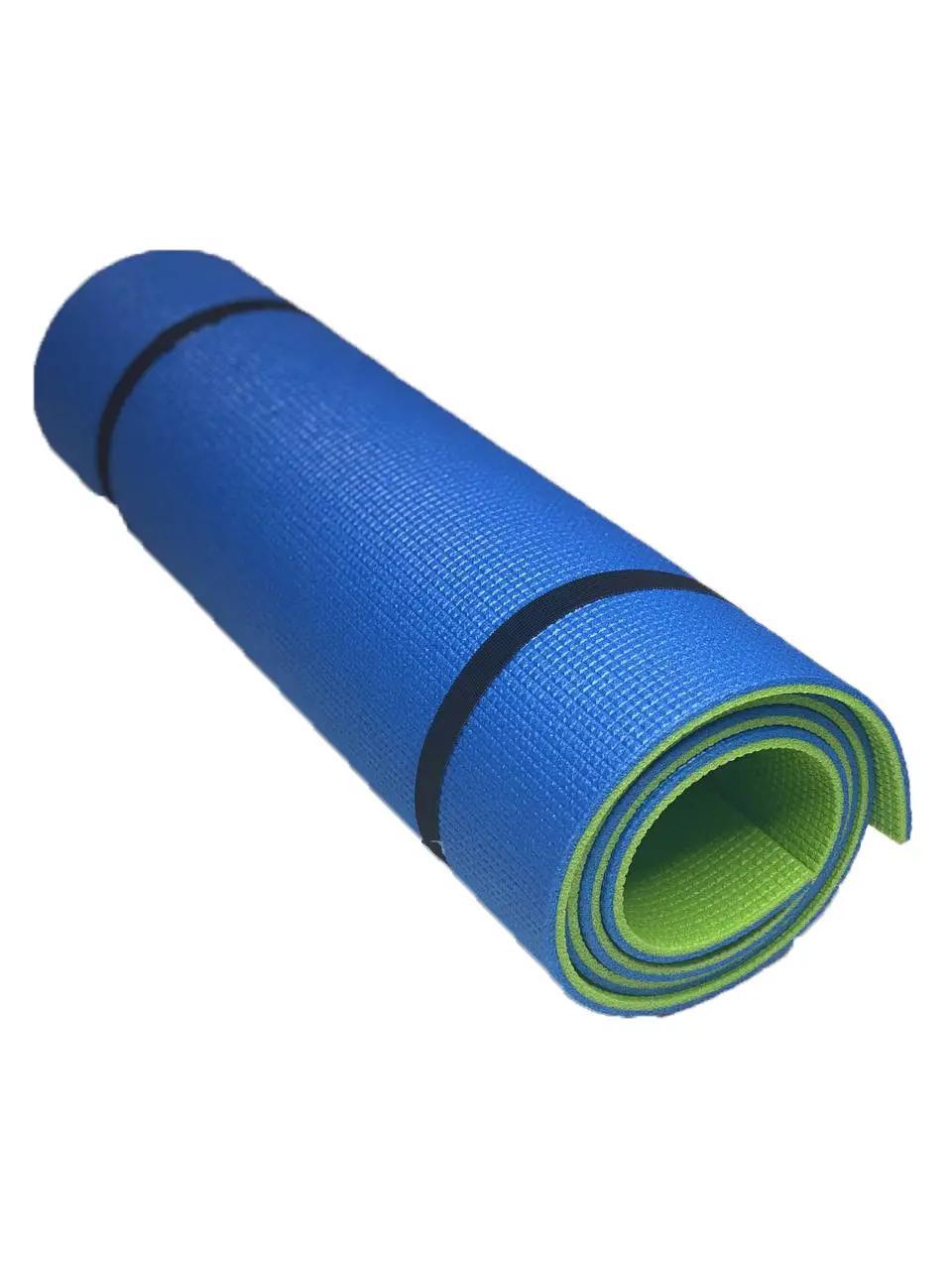 Килимок для спорту (каремат) – Оптима Люкс 1800*600* 8 мм Синьо-зелений