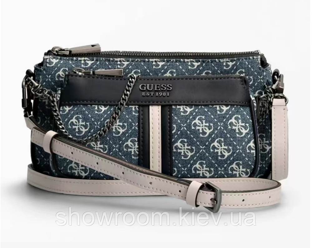 Жіноча сумочка з органайзером на плече Guess (1211) синій, фото 1