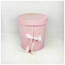 Кругла 3х ярусна подарункова коробка d=20 h=25 см рожева, фото 2