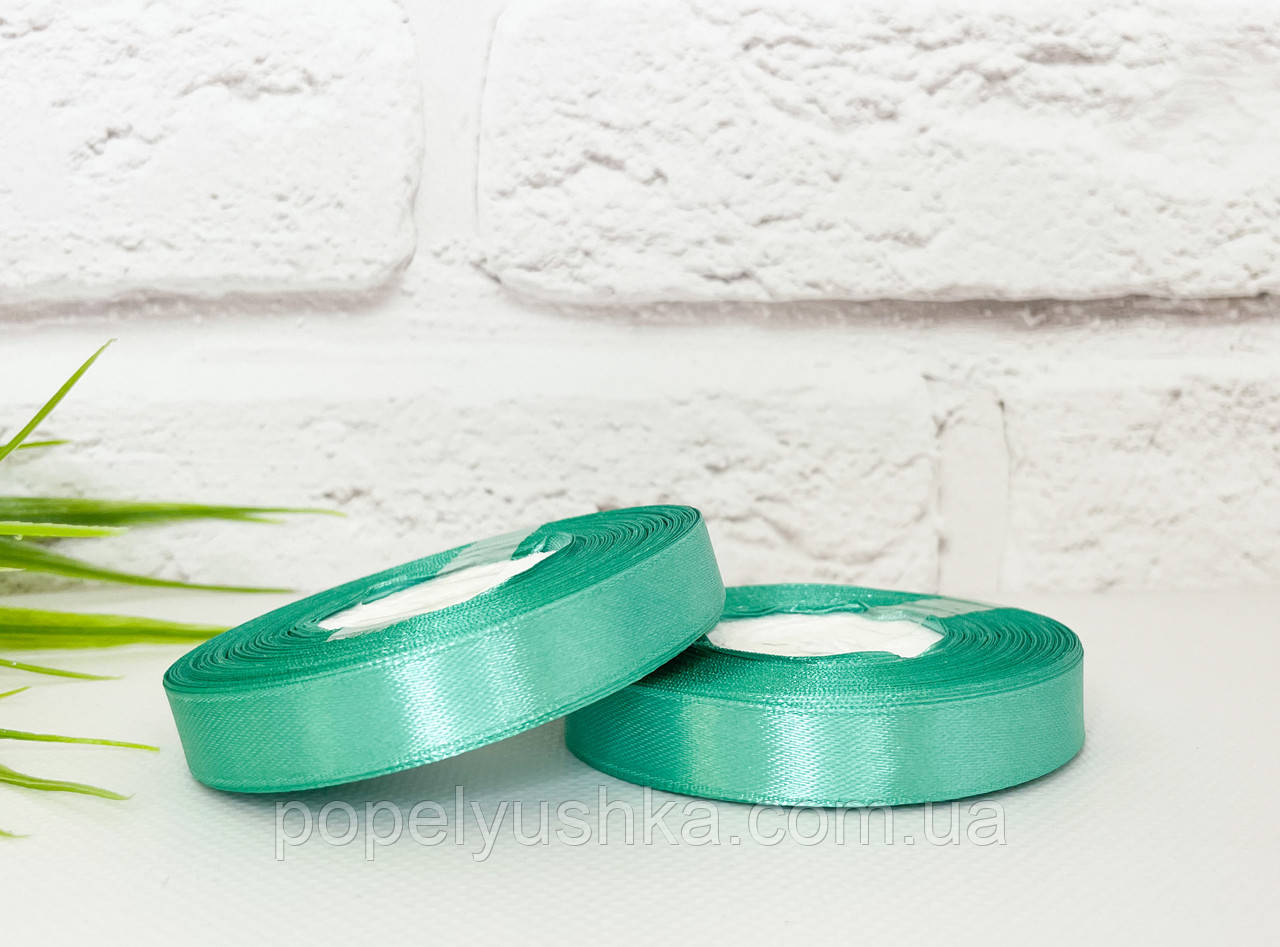 Стрічка атласна 1,2 см світло-зелена, фото 1