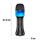 Бездротовий мікрофон караоке Q99 з функцією фонограми / Мікрофон-колонка зі світломузикою та USB, фото 6