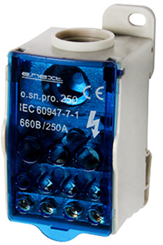 Розподільний блок E.NEXT 250А на DIN-рейку, IP20, 1x(35-120)/2x(6-35)
