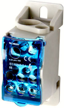 Розподільний блок E.NEXT на DIN-рейку 160А, IP20, 6 виходів для провідників, фото 1