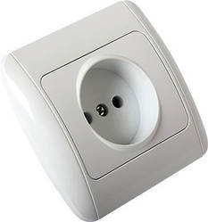 Розетка E.NEXT e.install.stand.813 без заземлення, біла, 16А, IP20, для прихованого монтажу