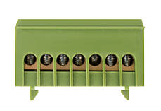 Нульова шина E.NEXT на DIN-рейку з 7 отворами, ізольована, зелена, фото 2