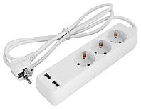 Удлинитель 3 гнезда, 1.5м, с USB-зарядкой, baby protect