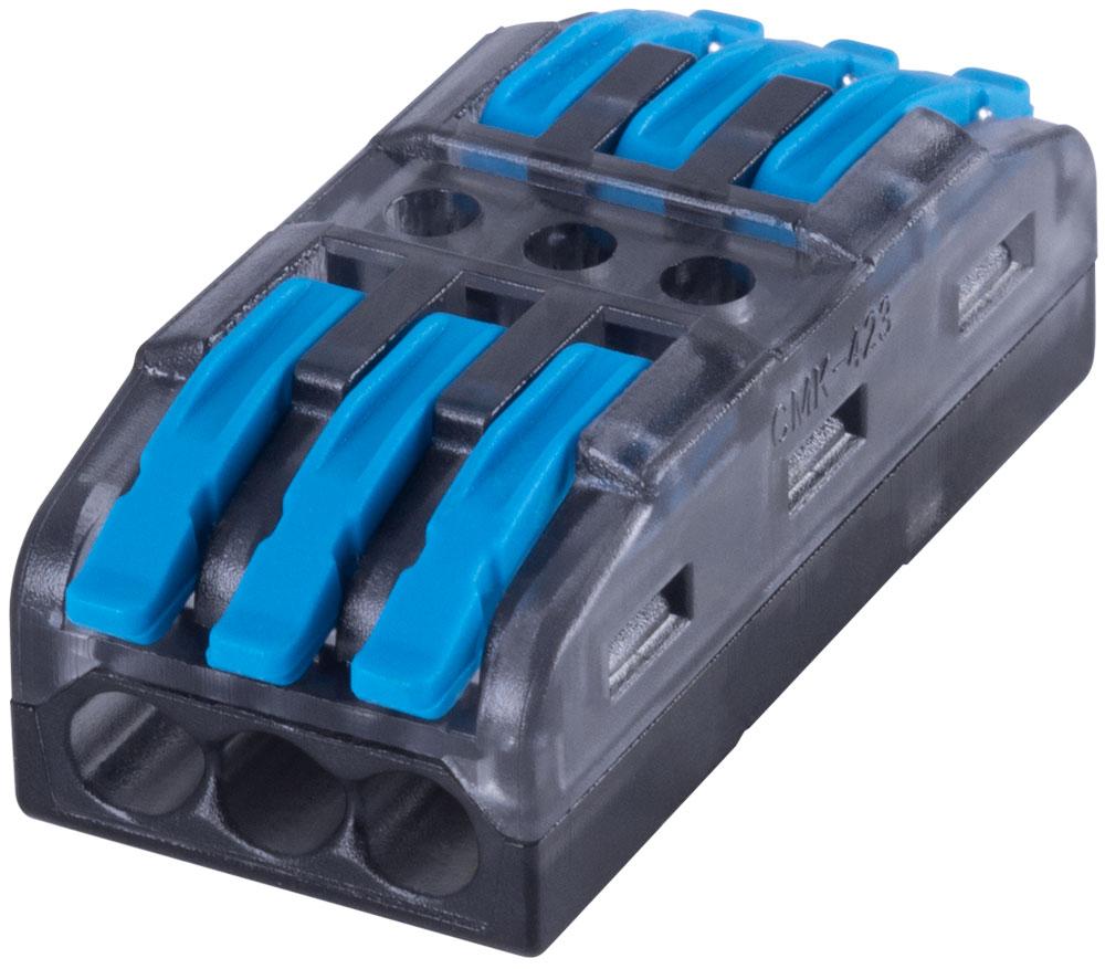 Клемна колодка E.NEXT з натискним важелем, 3 з'єднання, 5 шт.