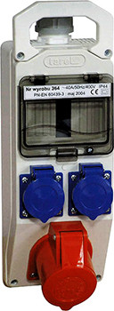 Електричний щиток Tarel 5 модулів з розетками 32А і 16А, IP44, 400V/250V