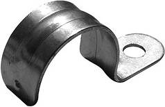 Кліпса одностороння E.NEXT для металорукава 15 мм, 100 шт, біла, сталь