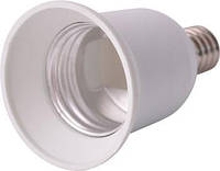 Переходник e.lamp adapter.Е14/Е27.white, с патрона Е14 на Е27, пластиковый