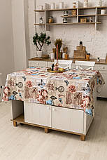 Скатертина лляна 150х150 см (квадратна, на круглий стіл) Рідендо, фото 5