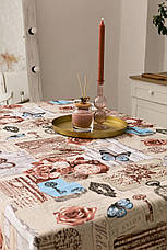 Скатертина лляна 150х150 см (квадратна, на круглий стіл) Рідендо, фото 2