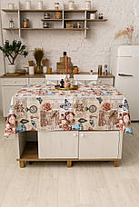 Скатертина лляна 150х150 см (квадратна, на круглий стіл) Рідендо, фото 4