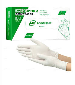 Рукавички латексні MedPlast з пудрою 100шт L