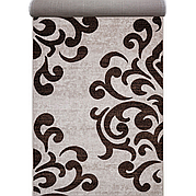 1м Килимова доріжка з ворсом на тканній основі коричневий вензель Cappuccino 16028/118