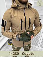 Тактическая демисезонная куртка с капюшоном Tactique Squared. Военная, армейская весенняя куртка (арт.14279-0) Coyote, XXL