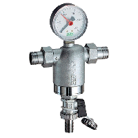 Самопромывной фильтр НР-НР 1/2" 100 мкм с манометром FAR FA 3944 12100