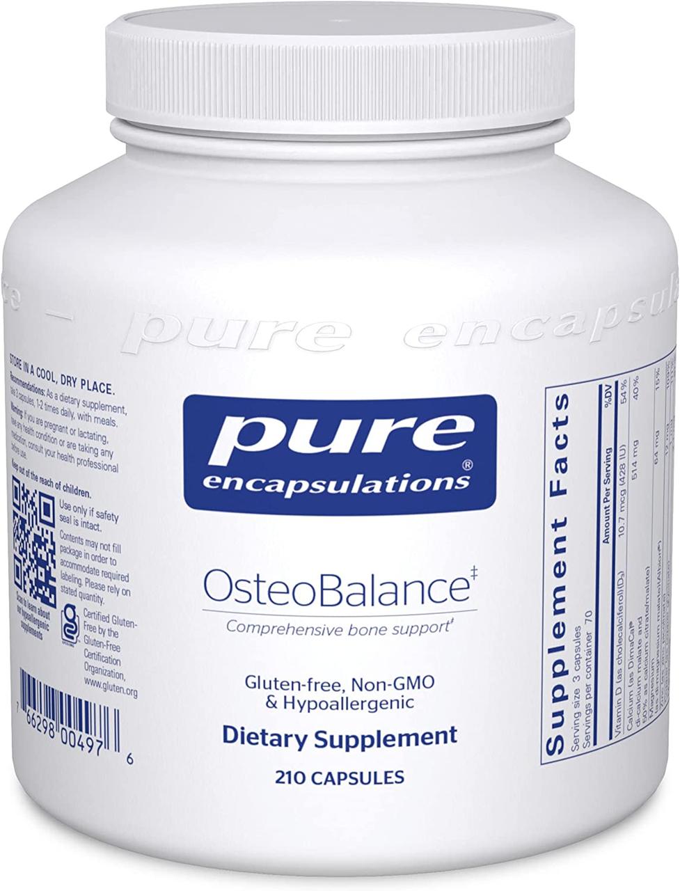 Pure Encapsulations OsteoBalance / ОстеоБаланс формула підтримки кісток 210 капсул, фото 1