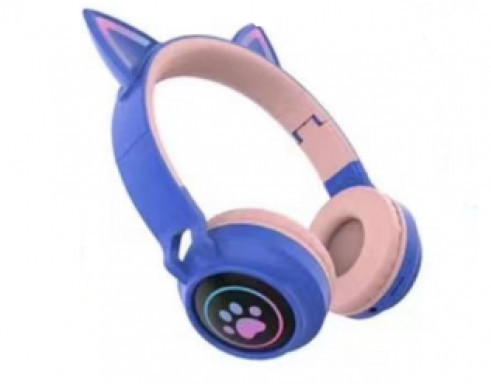 Дитячі навушники з підсвіткою Cat J28 Bluetooth Сині 199129