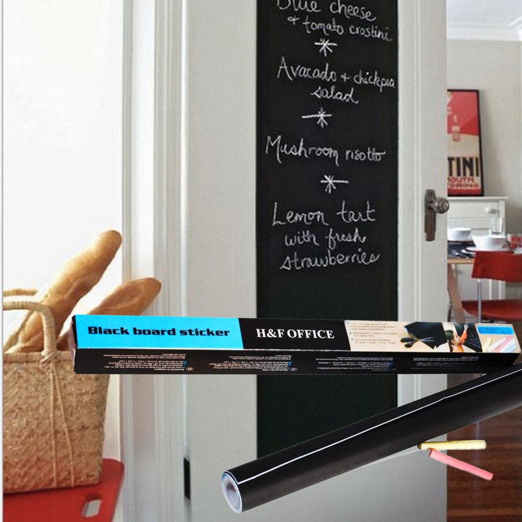 Дошка-наклейка для малювання крейдою Black Board Sticker крейдяний стикер плівка 200х450 см + 5 дрібниць грифельна