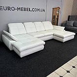 Шкіряний диван п-подібної форми, фото 2