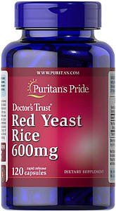 Червоний дріжджовий рис Puritan's Pride Yeast Rice 600 мг 120 капс.