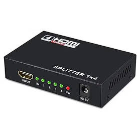 Розгалужувач відеосигналу (спліттер) RIAS DC2427 HDMI - 4xHDMI 4 порти v1.4 1080P Black (3_00626)