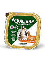Влажный корм eQuilibre для взрослых собак с мясом птицы и зеленым горошком 300 г