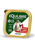 Влажный корм eQuilibre для взрослых собак с говядиной и зеленым горошком 300 г