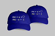 Парні кепки "me+u= 🤍 me-u= :(" для закоханих., фото 5