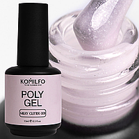 Жидкий полигель Komilfo PolyGel 008 Milky Glitter, 15 мл (с шиммером)