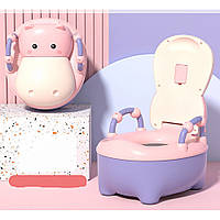 Горшок с мягким сиденьем Baby Legend MBK00088 Бегемот Фиолетово-Розовый