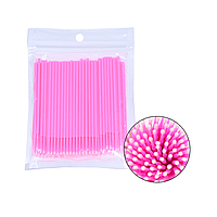 Микробраши в пакете (микроапликаторы), размер M, розовые, 100 шт