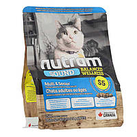 Сухой корм для кошек Nutram S5 Sound Balanced Wellness Adult Cat для пожилых кошек с курицей и лососем 340 г