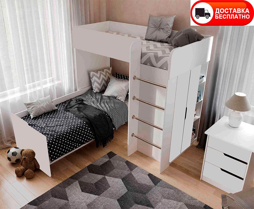 Дитяче ліжко-кімната горище Bed Room 3 колір Біле, вибір кольору корпусу та фасадів
