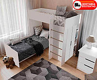 Детская кровать-комната чердак Bed Room 3 цвет Белый, выбор цвета корпуса и фасадов