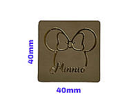 Нашивка Минни Маус / Minnie Mouse с 40х40 мм золотая