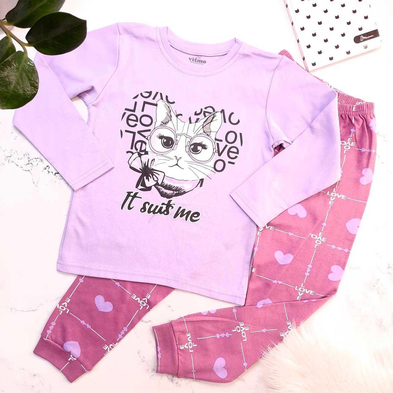 Бавовняна дитяча піжама для дівчаток  від 3 до 5 років оригінал піжами, фото 1