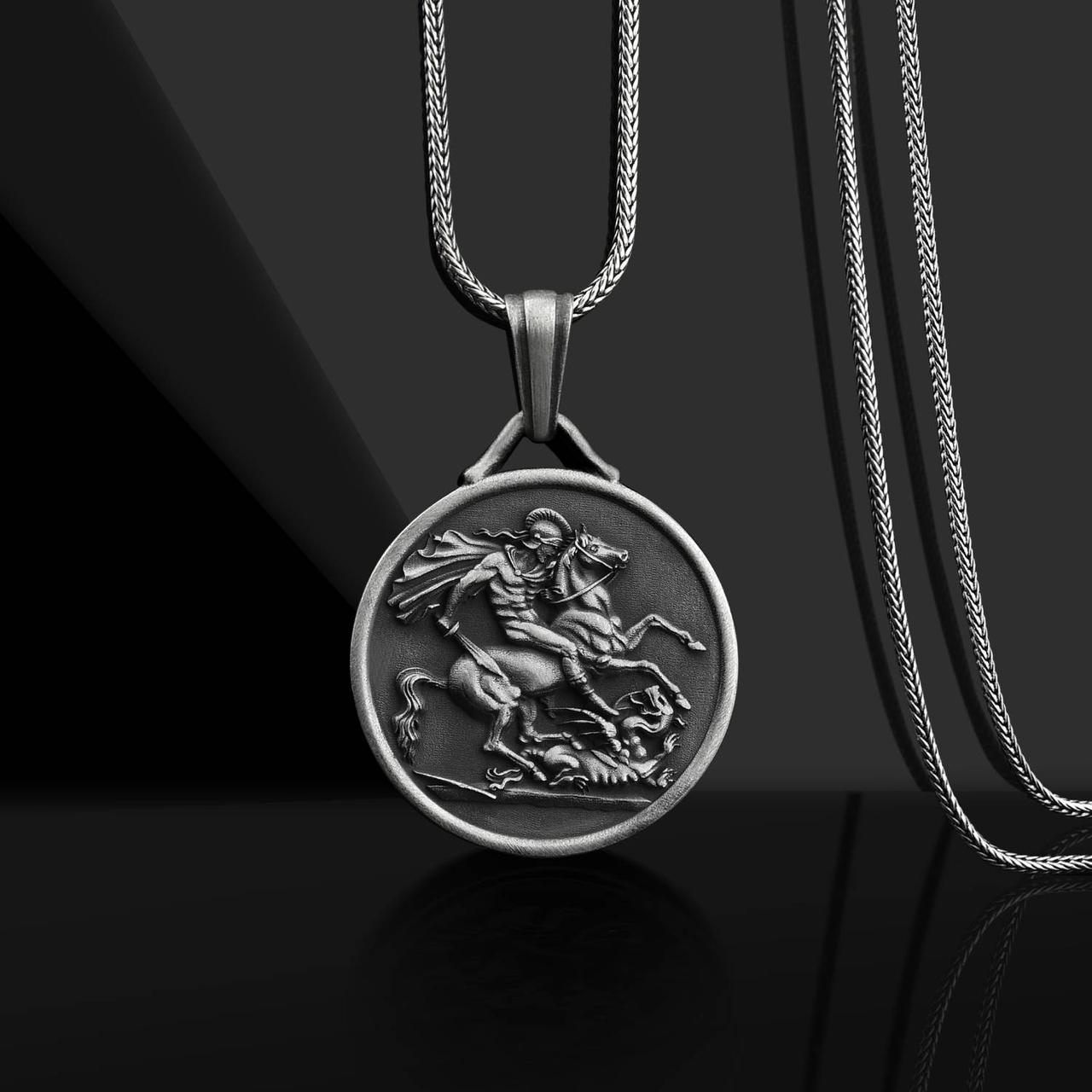 Срібний кулон "Георгій Переможець" (можливе гравіювання) 133180 доп знижувач під час купівлі Zipexpert ZIPEXPERT LOVE-SHOPE