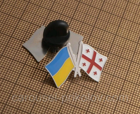 Значок Україна-Грузія подвійний