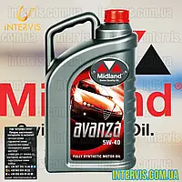 Моторное масло MIDLAND AVANZA SAE 5W-40 4л. (VW 502 00, 505 00)
