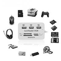Картридер для чтения карт-концентраторов HUB USB Combo 2.0 USB/MS/MS Pro DUO/SD/M2/MMC/MicroSD