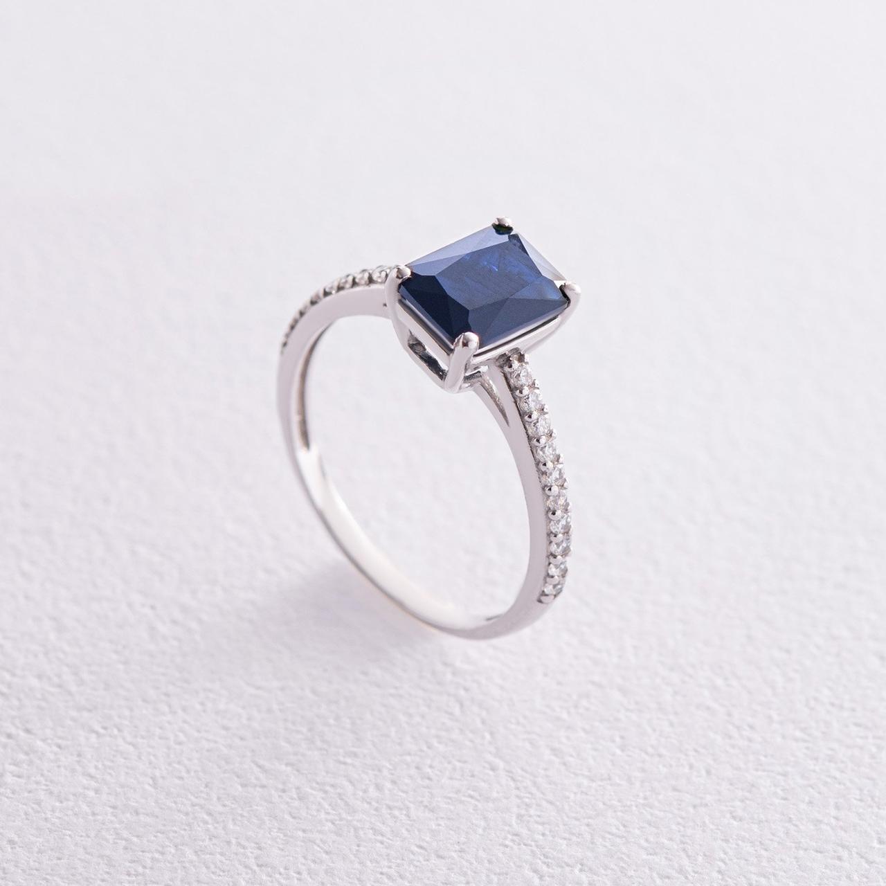 Срібне кільце із синт. сапфіром і фіанітами 
1826/1р-NSPH Zipexpert ZIPEXPERT  LOVE-SHOPE